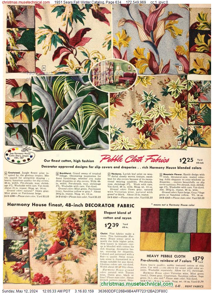 1951 Sears Fall Winter Catalog, Page 634