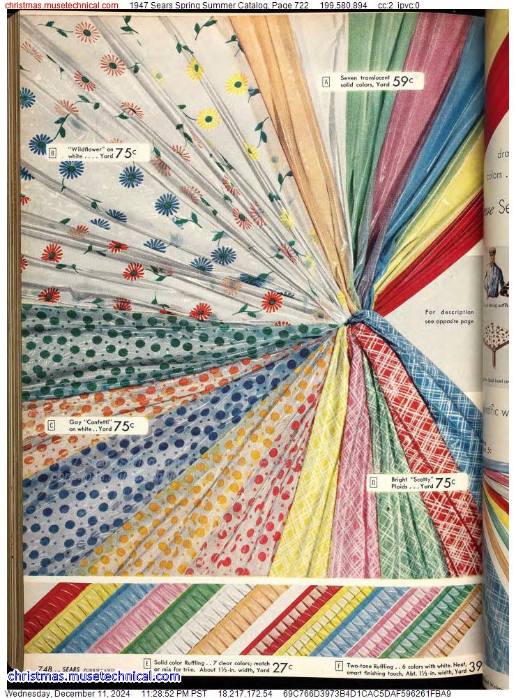 1947 Sears Spring Summer Catalog, Page 722