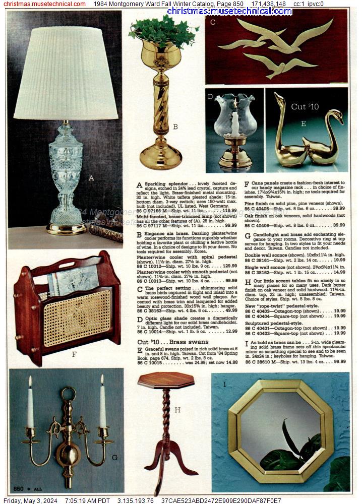 1984 Montgomery Ward Fall Winter Catalog, Page 850
