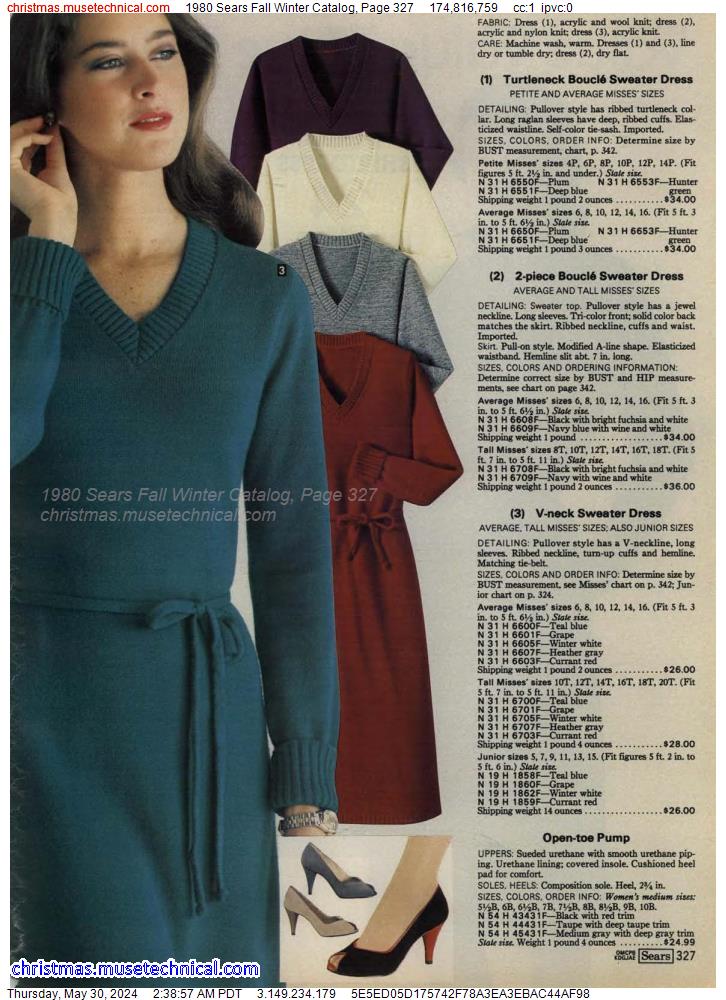 1980 Sears Fall Winter Catalog, Page 327