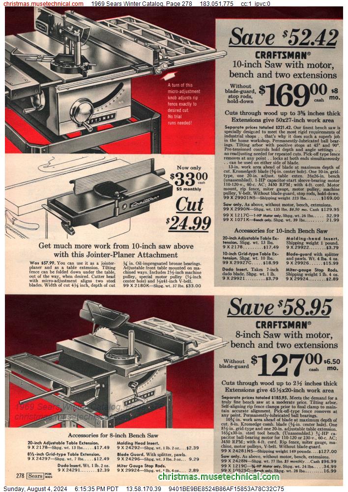 1969 Sears Winter Catalog, Page 278