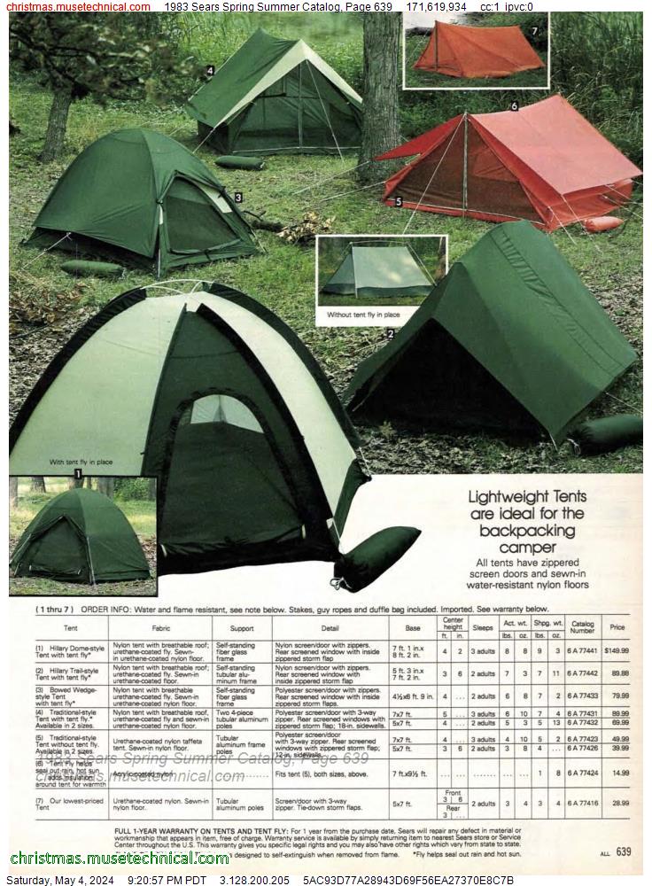 1983 Sears Spring Summer Catalog, Page 639