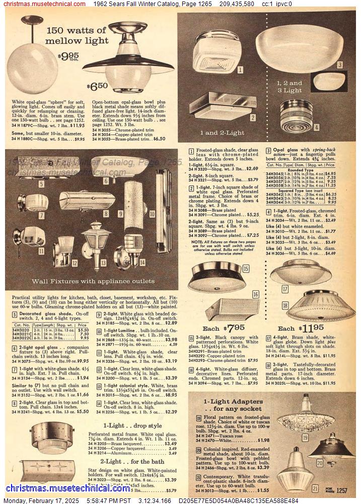 1962 Sears Fall Winter Catalog, Page 1265