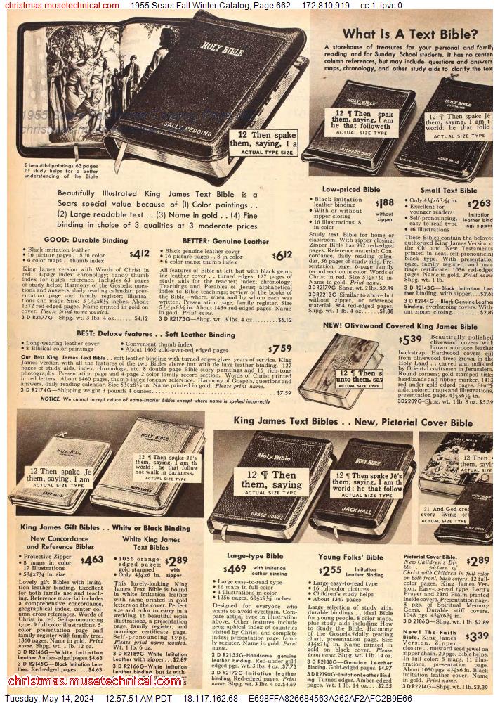 1955 Sears Fall Winter Catalog, Page 662