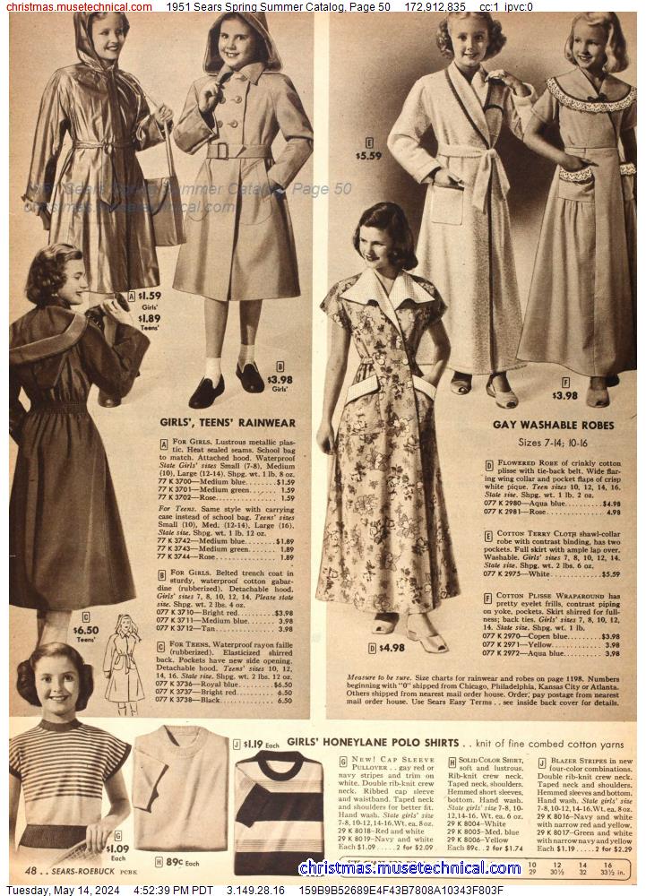 1951 Sears Spring Summer Catalog, Page 50