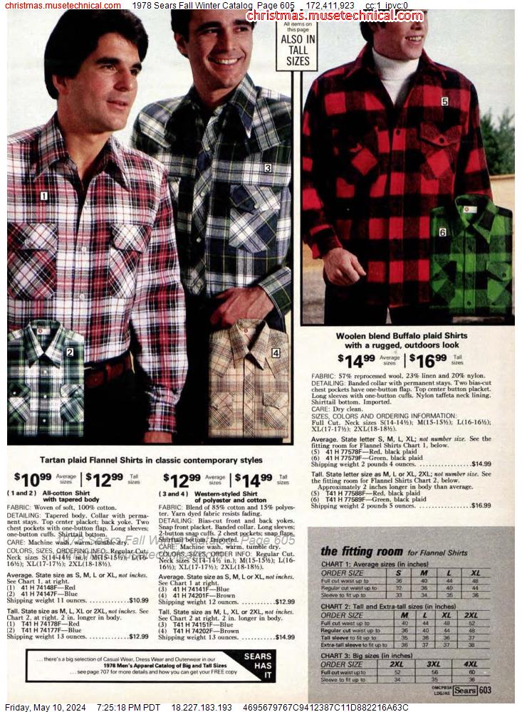 1978 Sears Fall Winter Catalog, Page 605