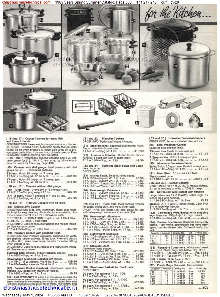 1983 Sears Spring Summer Catalog, Page 805