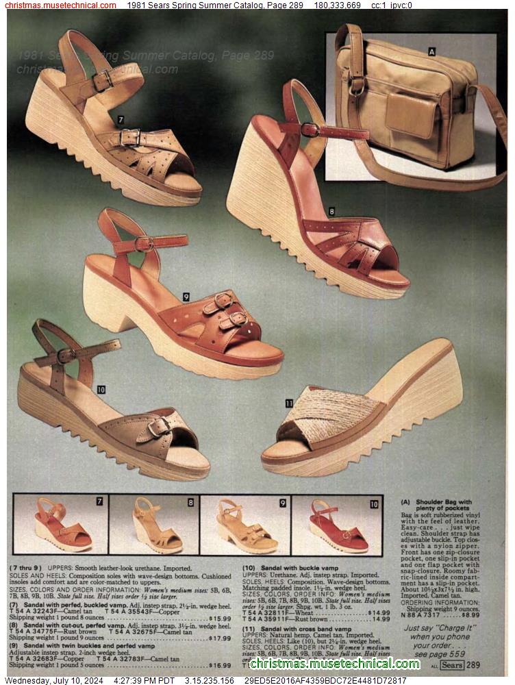 1981 Sears Spring Summer Catalog, Page 289