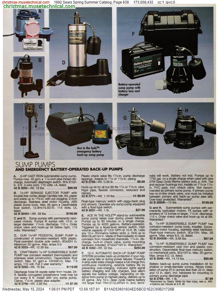 1992 Sears Spring Summer Catalog, Page 638