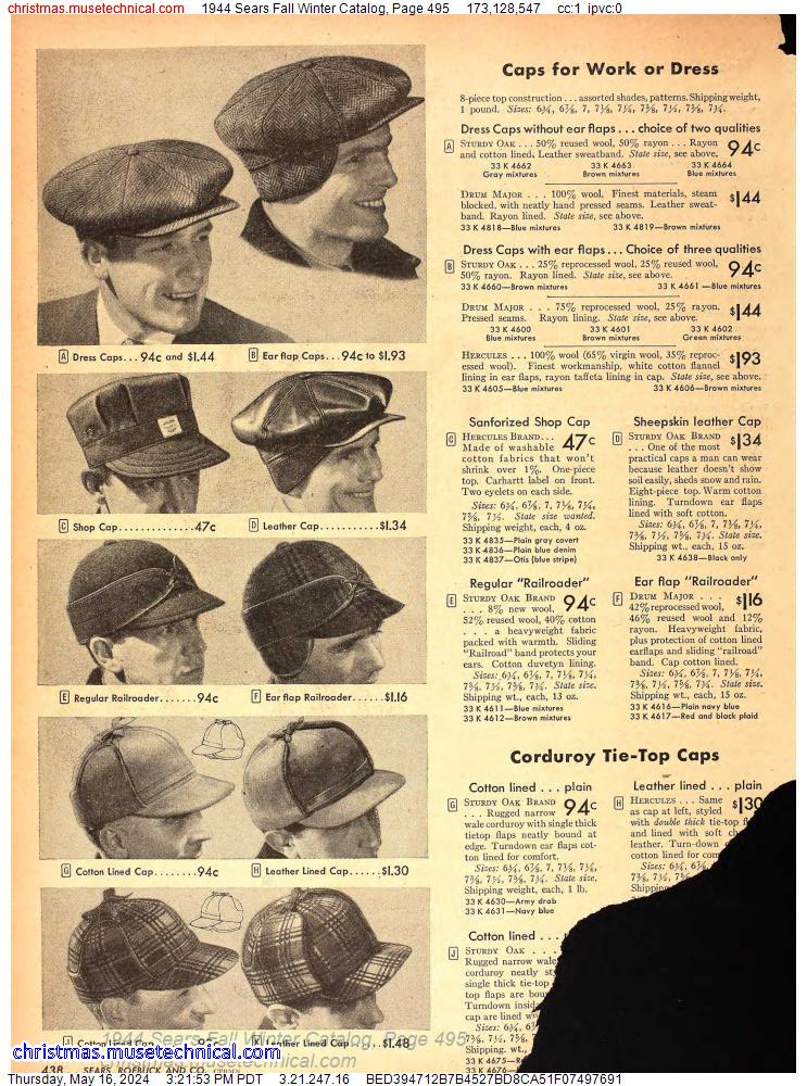 1944 Sears Fall Winter Catalog, Page 495