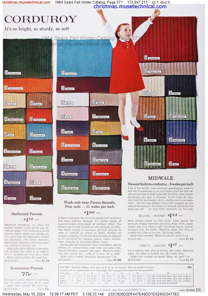 1964 Sears Fall Winter Catalog, Page 371