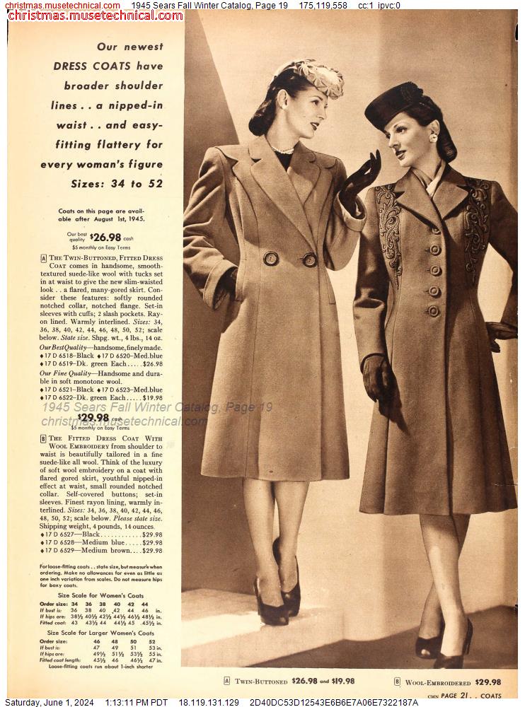 1945 Sears Fall Winter Catalog, Page 19