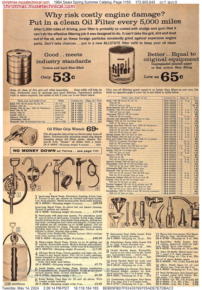 1964 Sears Spring Summer Catalog, Page 1150