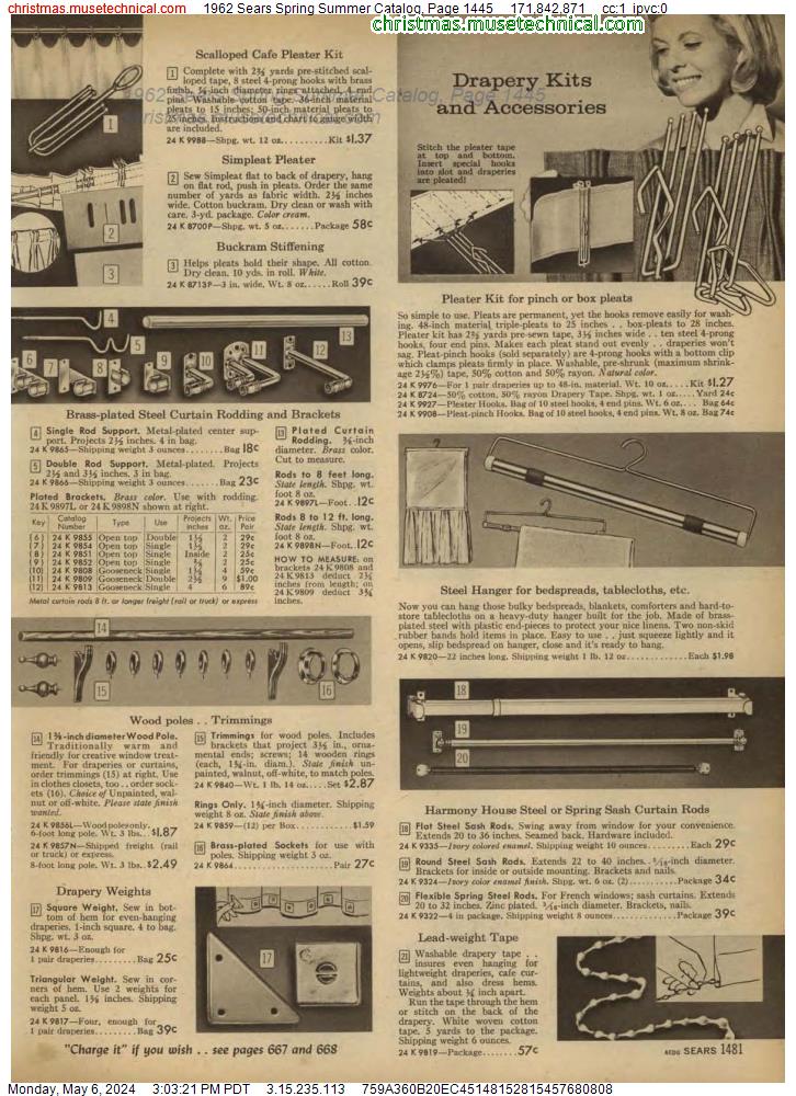 1962 Sears Spring Summer Catalog, Page 1445