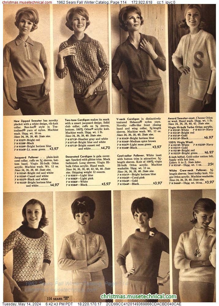 1962 Sears Fall Winter Catalog, Page 114