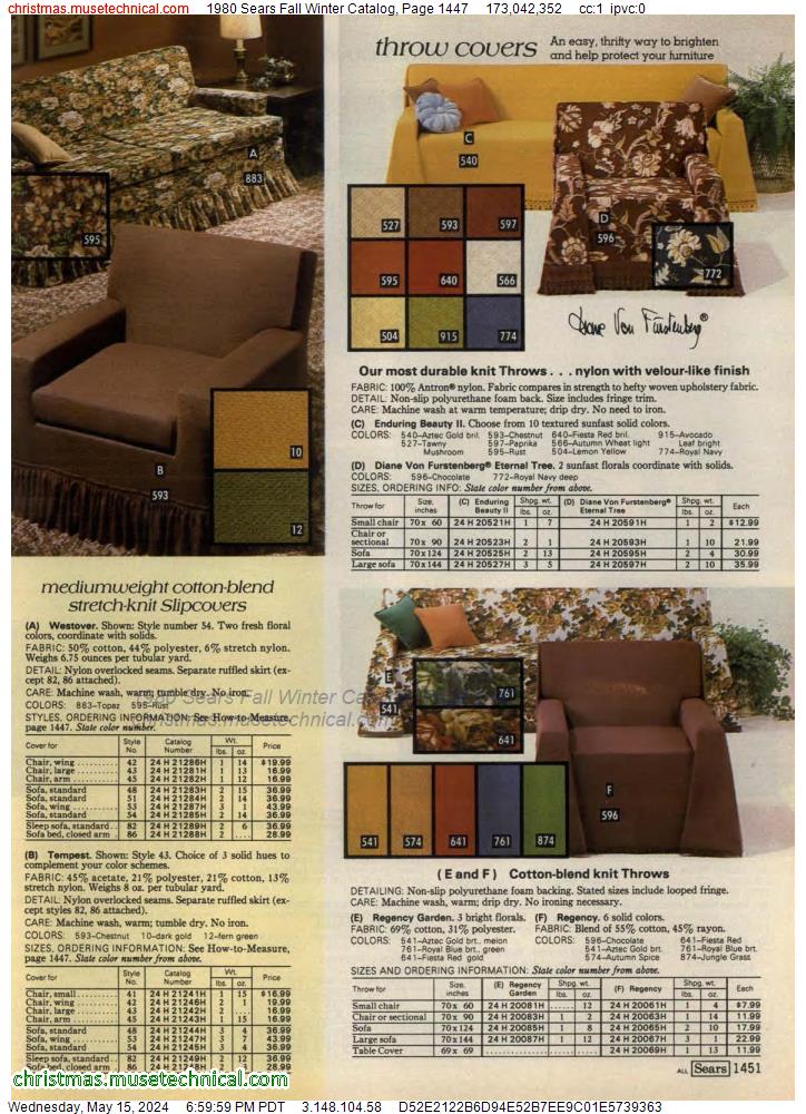 1980 Sears Fall Winter Catalog, Page 1447