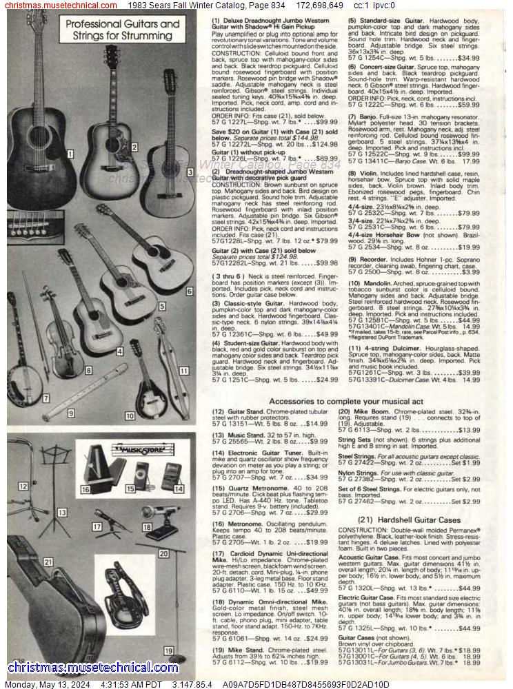 1983 Sears Fall Winter Catalog, Page 834