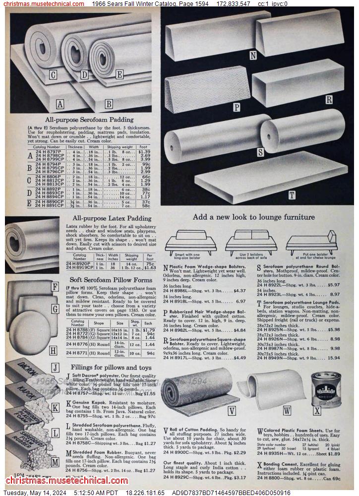 1966 Sears Fall Winter Catalog, Page 1594