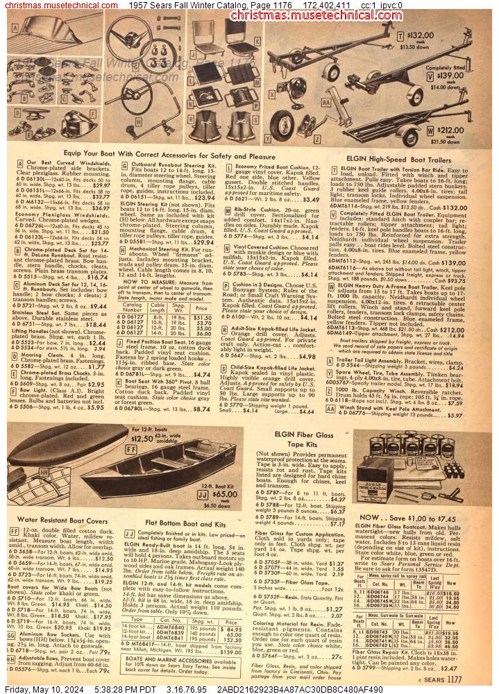 1957 Sears Fall Winter Catalog, Page 1176