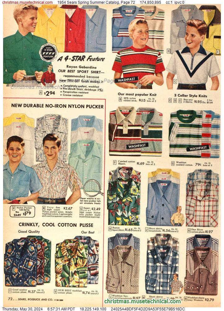 1954 Sears Spring Summer Catalog, Page 72