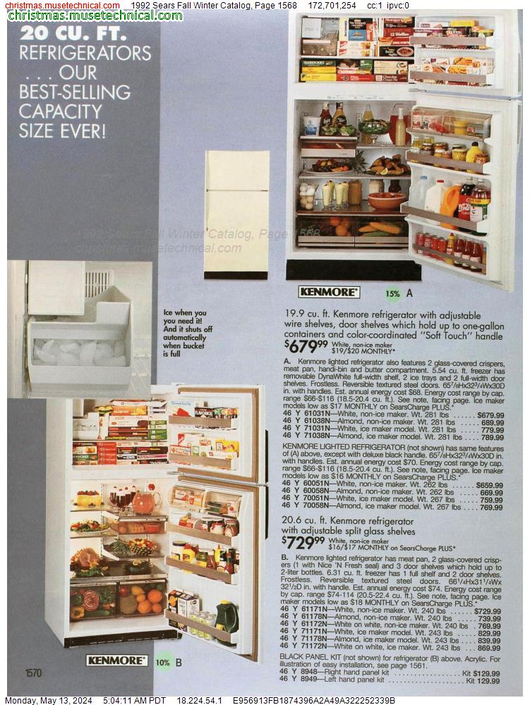 1992 Sears Fall Winter Catalog, Page 1568