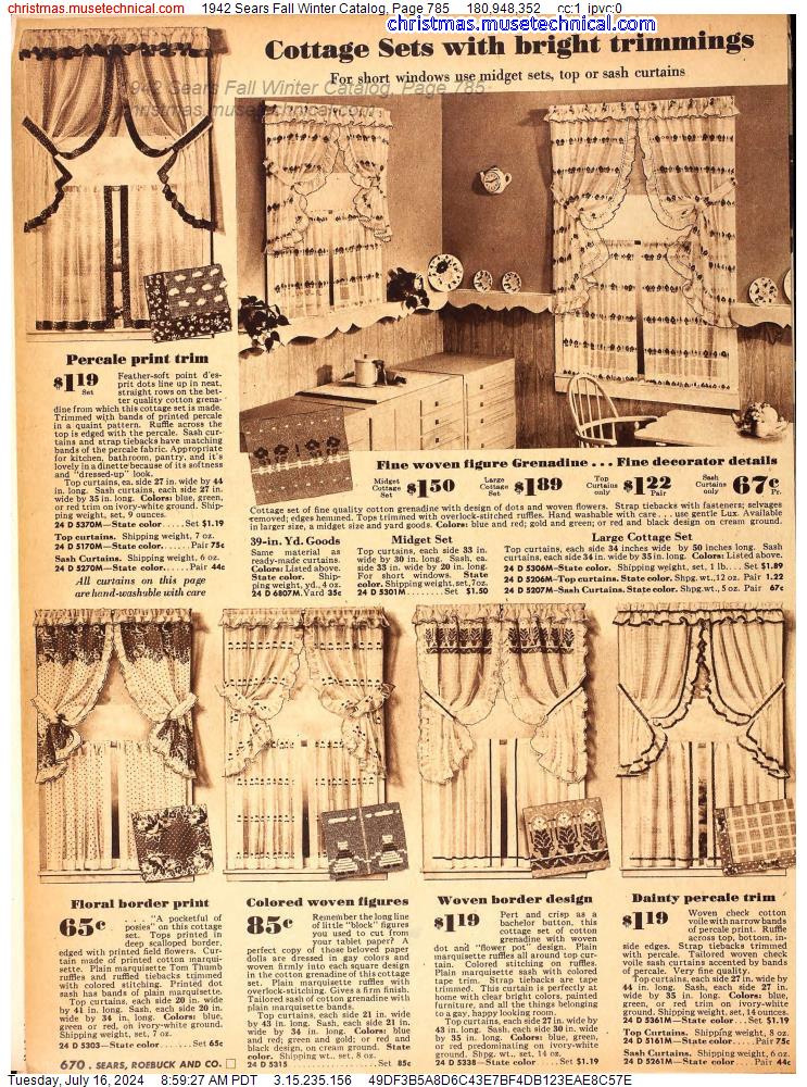 1942 Sears Fall Winter Catalog, Page 785