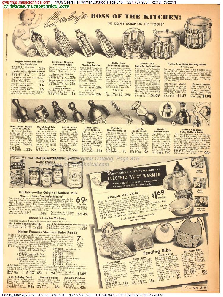 1939 Sears Fall Winter Catalog, Page 315