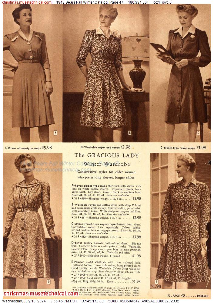 1943 Sears Fall Winter Catalog, Page 47