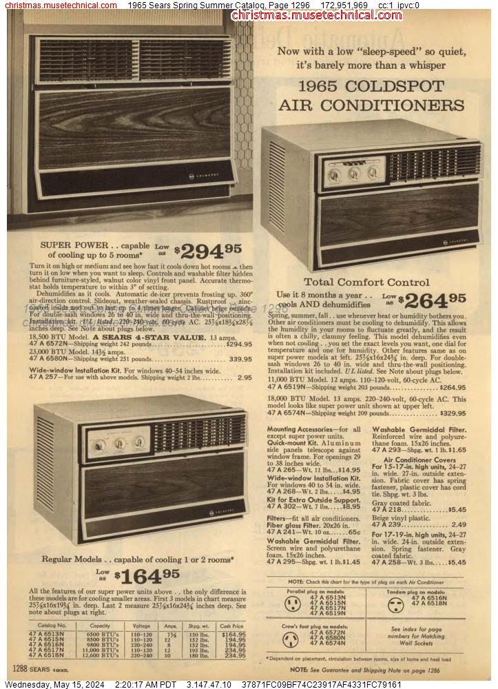 1965 Sears Spring Summer Catalog, Page 1296