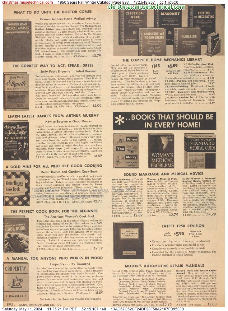 1950 Sears Fall Winter Catalog, Page 893