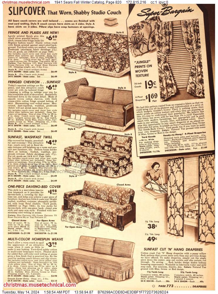 1941 Sears Fall Winter Catalog, Page 820