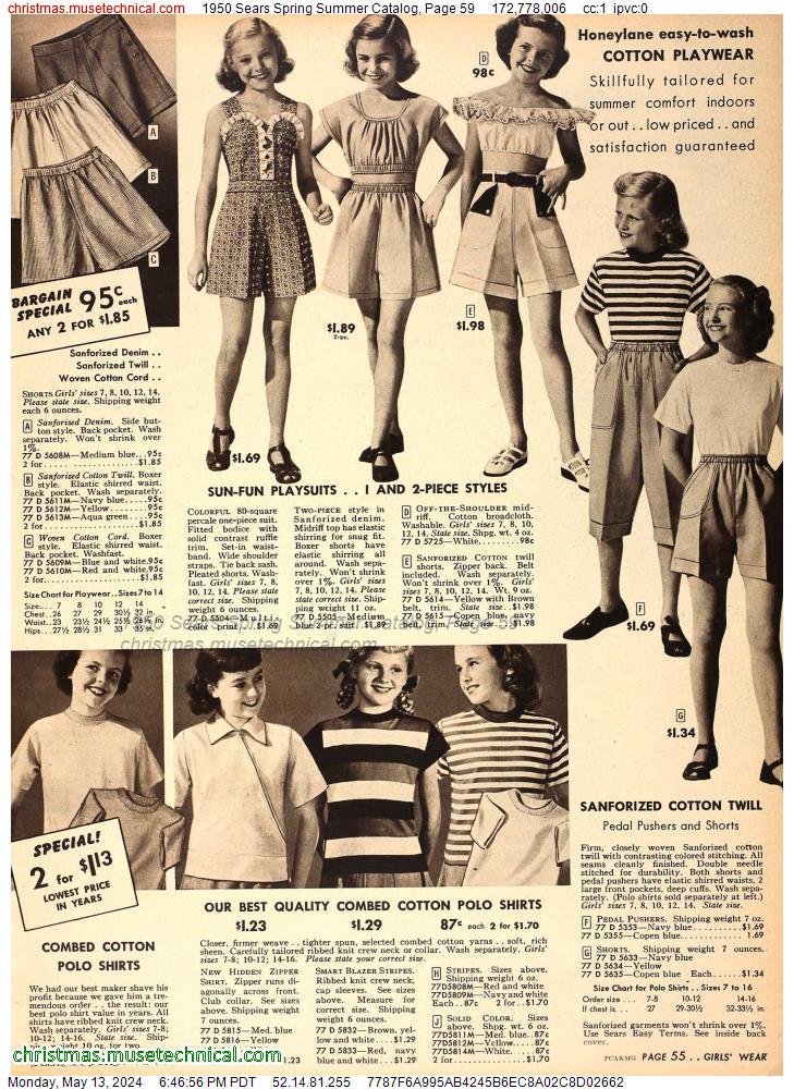 1950 Sears Spring Summer Catalog, Page 59