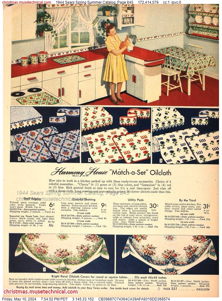 1944 Sears Spring Summer Catalog, Page 645