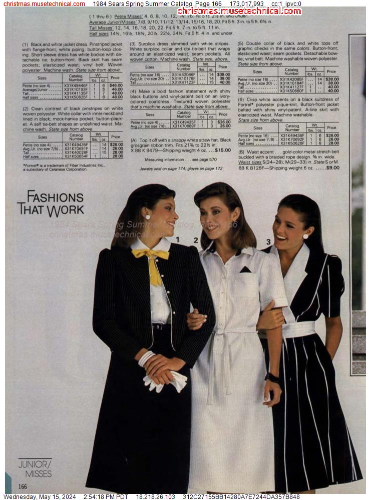 1984 Sears Spring Summer Catalog, Page 166