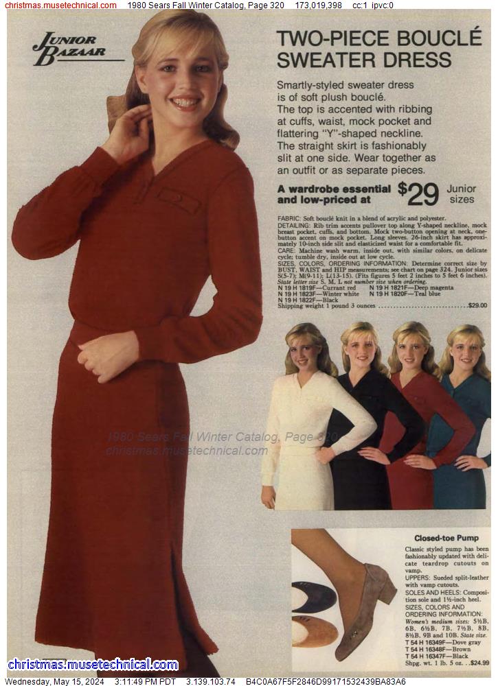 1980 Sears Fall Winter Catalog, Page 320