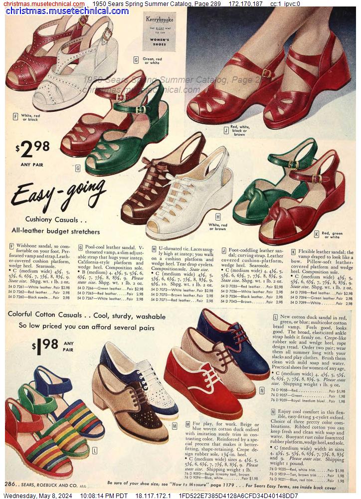 1950 Sears Spring Summer Catalog, Page 289