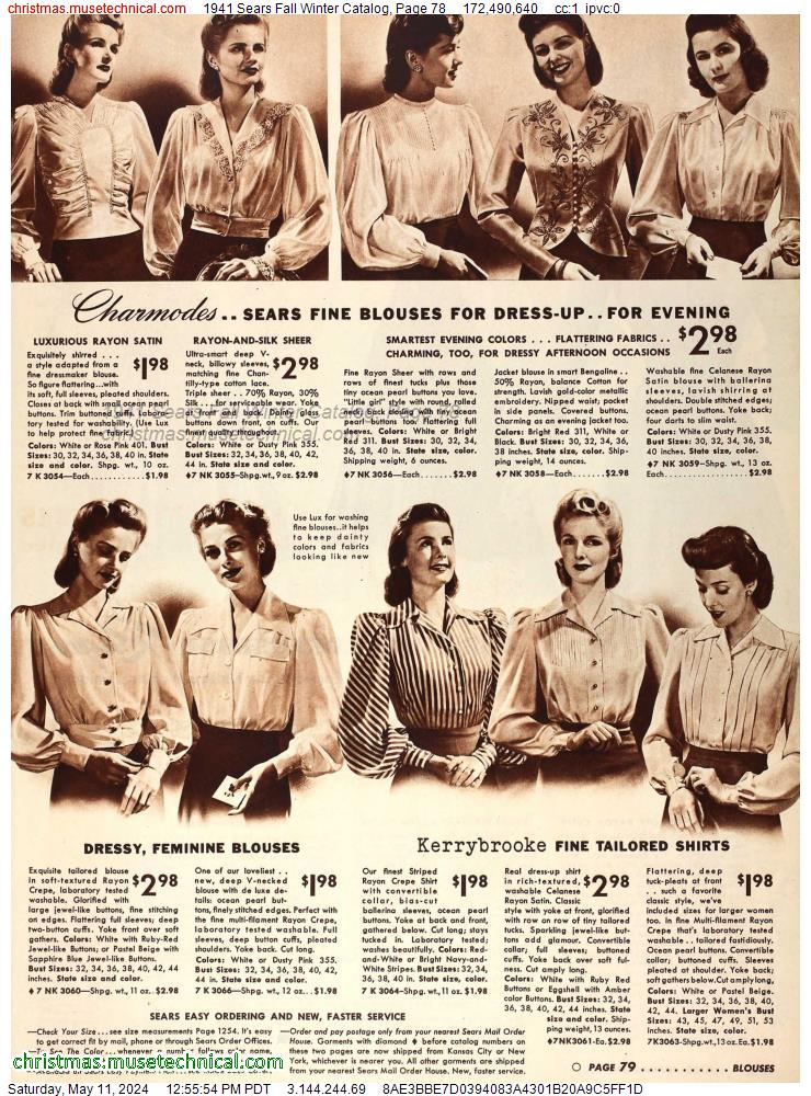 1941 Sears Fall Winter Catalog, Page 78