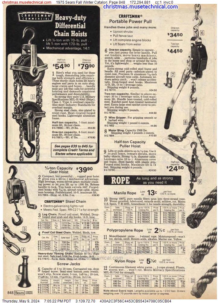 1975 Sears Fall Winter Catalog, Page 848