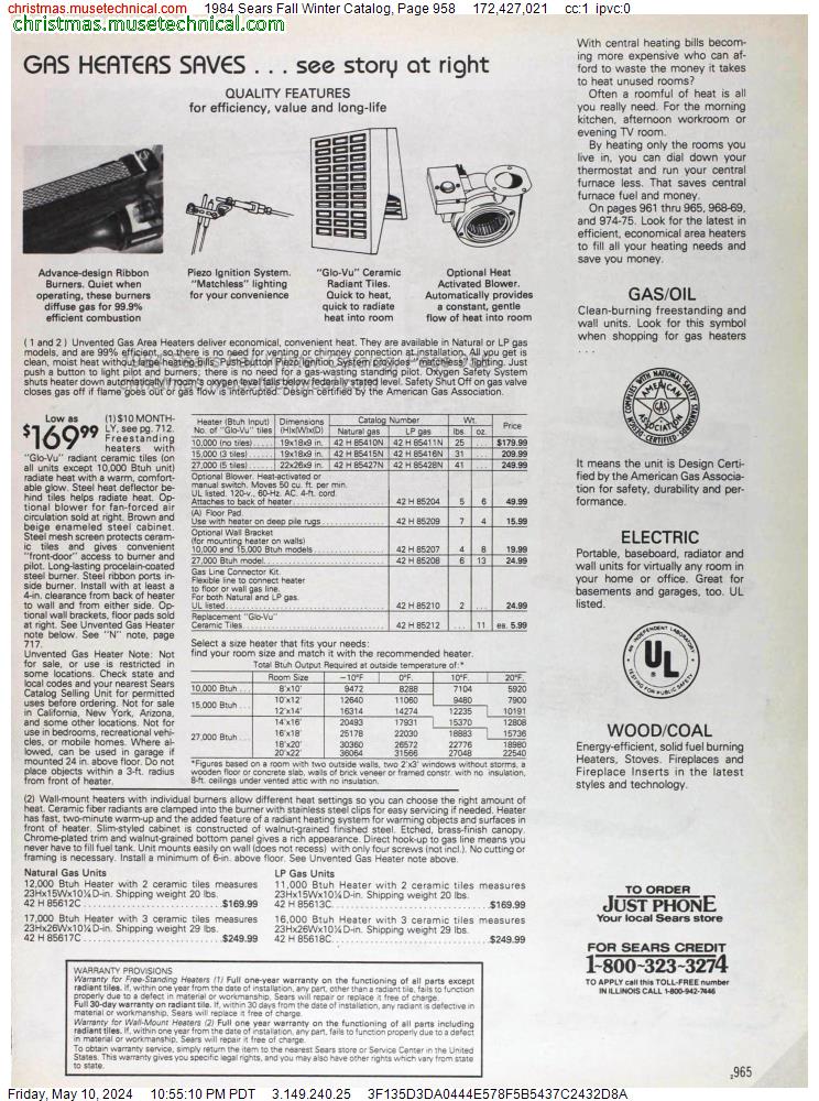 1984 Sears Fall Winter Catalog, Page 958