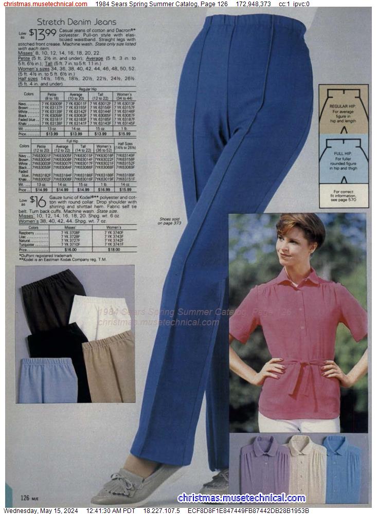 1984 Sears Spring Summer Catalog, Page 126