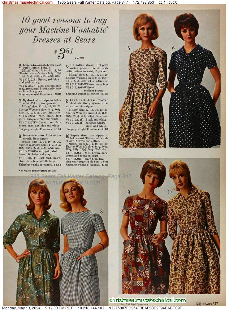 1965 Sears Fall Winter Catalog, Page 347