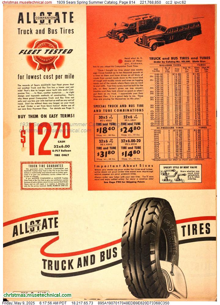 1939 Sears Spring Summer Catalog, Page 814