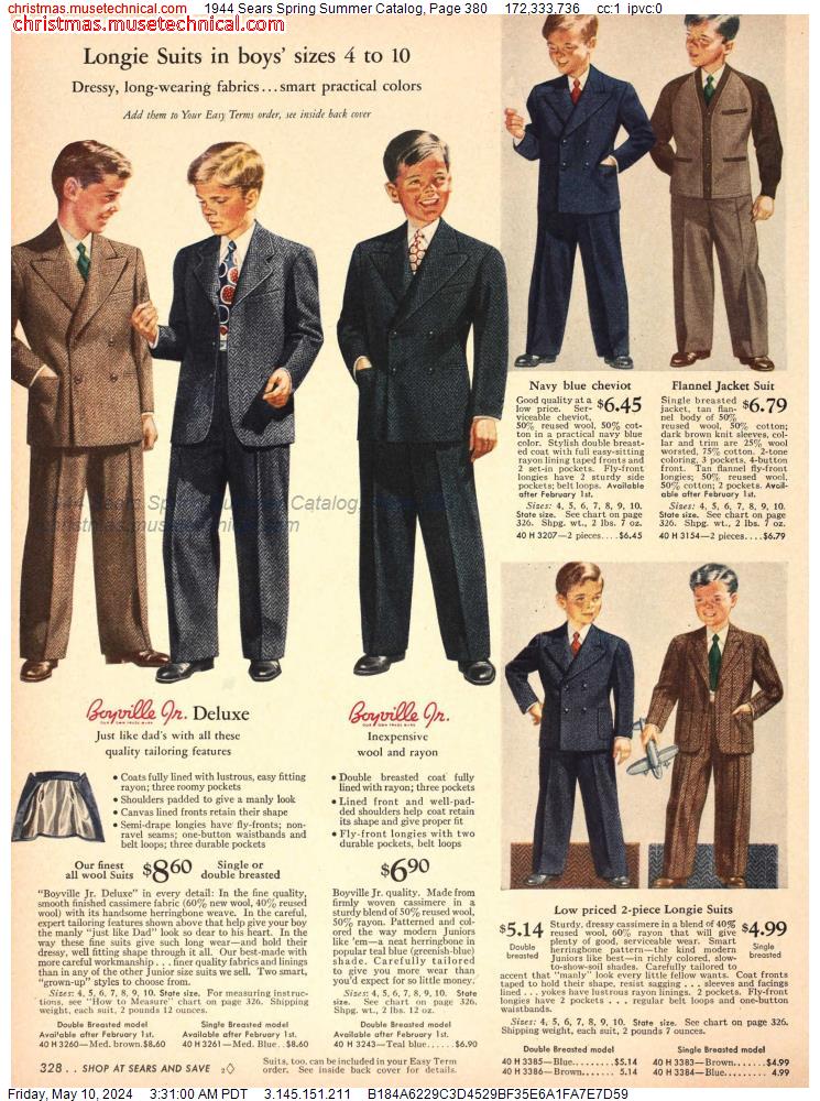 1944 Sears Spring Summer Catalog, Page 380