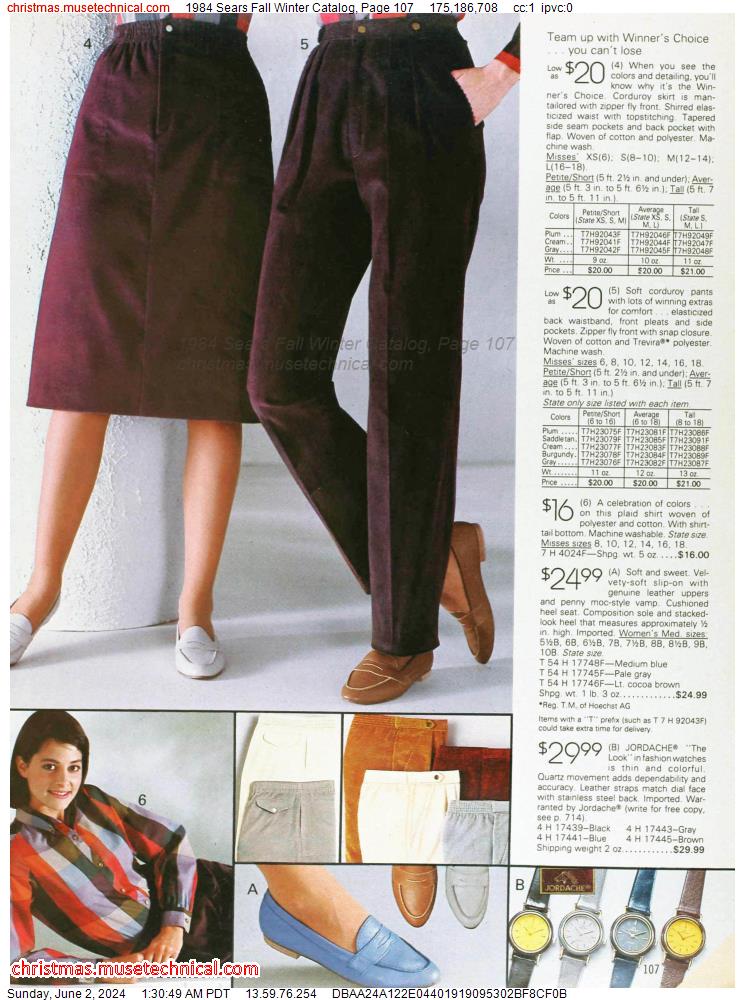 1984 Sears Fall Winter Catalog, Page 107