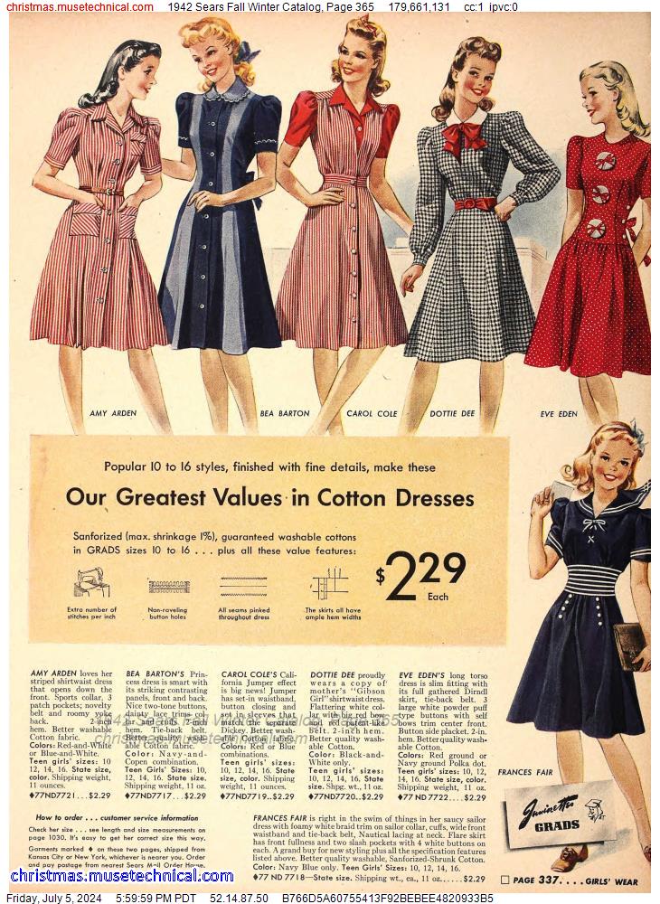 1942 Sears Fall Winter Catalog, Page 365