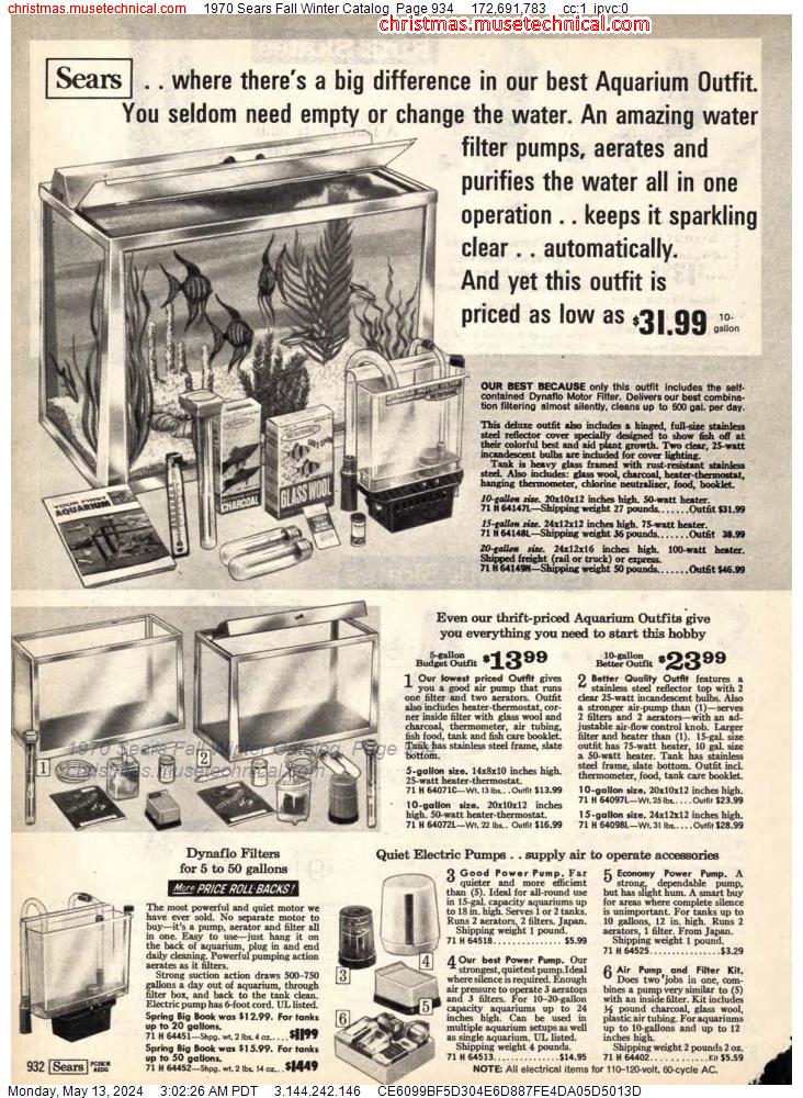 1970 Sears Fall Winter Catalog, Page 934