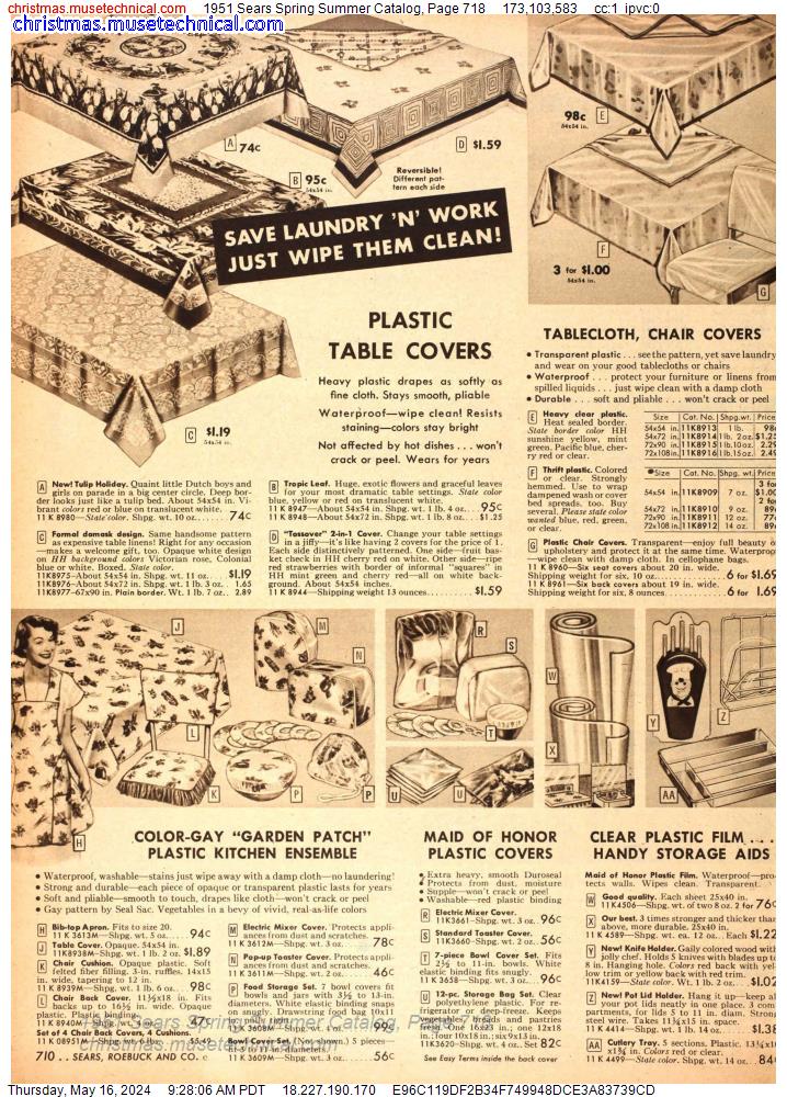 1951 Sears Spring Summer Catalog, Page 718