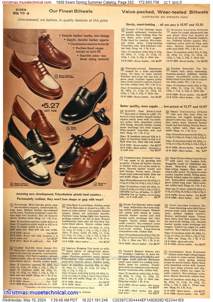 1958 Sears Spring Summer Catalog, Page 352
