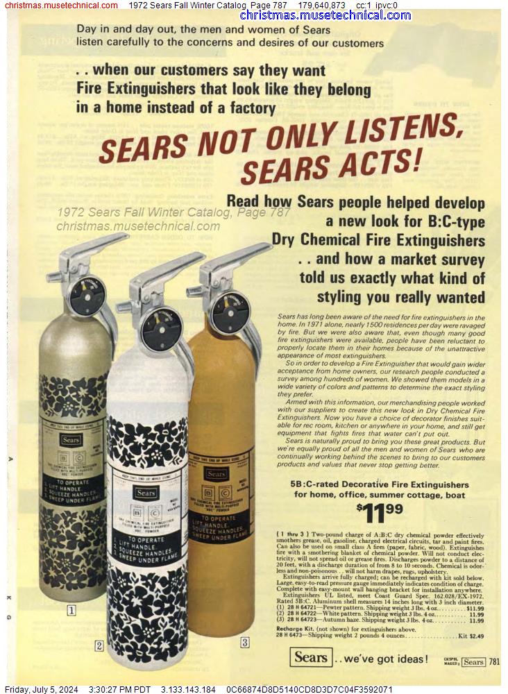 1972 Sears Fall Winter Catalog, Page 787