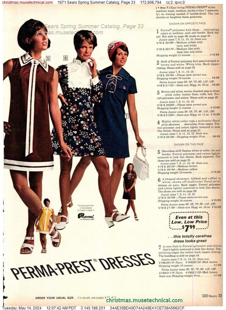 1971 Sears Spring Summer Catalog, Page 33